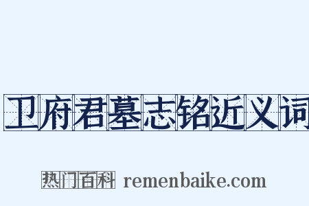 卫府君墓志铭近义词是什么意思的图片